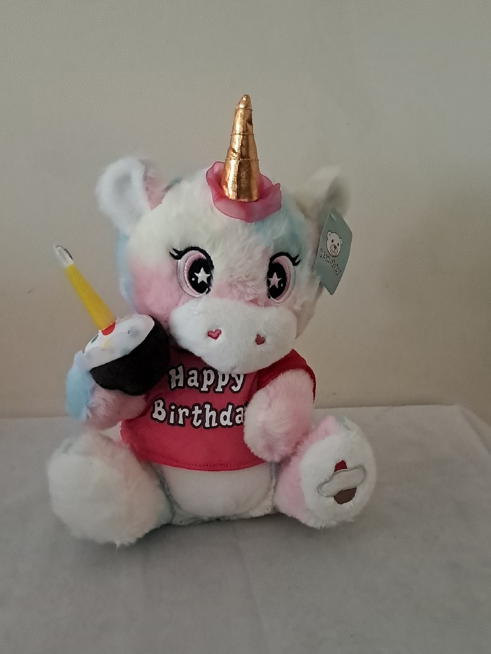 Plush Singing Unicorn Happy Birthday Stuffed Animal - Pastel Colors